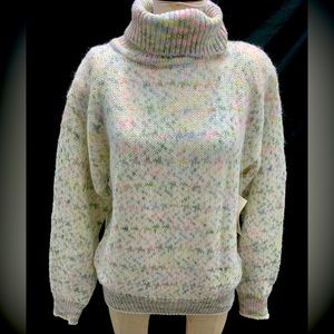 DONAGAIN Vintage GORGEOUS 80s-90s Knit-Turtleneck Sweater-SIZE L- NEW WITH TAGS